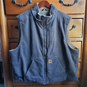 Carhartt Faded Brown Sherpa-Lined Vest